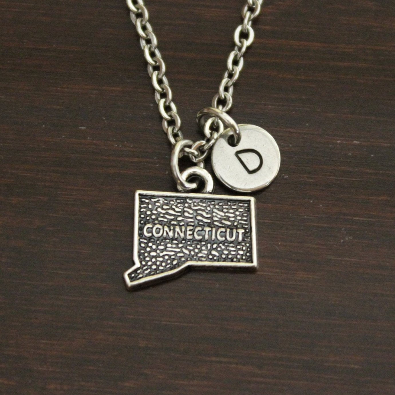 Connecticut Necklace - CT Necklace - Connecticut Jewelry - CT Jewelry - Connecticut Lover-Connecticut State-State Necklace-US State-I/B/H 1
