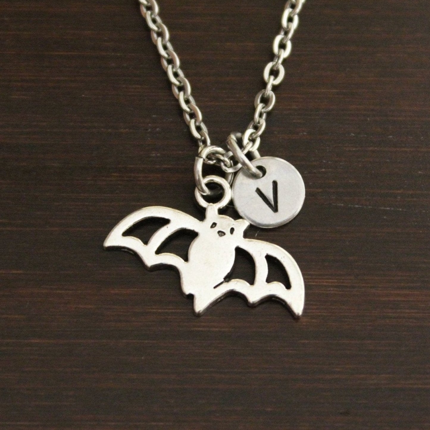 Bat Necklace - Bat Jewelry - Bat Lover - Vampire Jewelry - Pagan Necklace - Wicca Jewelry - Gothic Jewelry - Bat Stuff - Fruit Bat - I/B/H