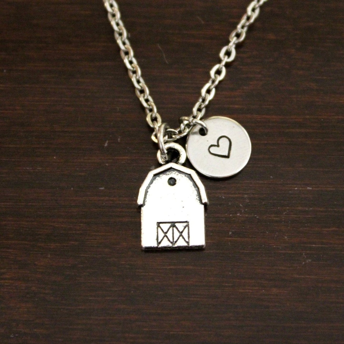 Barn Necklace - Barn Gift - Barn Jewelry - Farmer Jewelry - Farm Animal - Farm Gift - Farmer Gift - Farm Jewelry - Farm Necklace - I/B/H