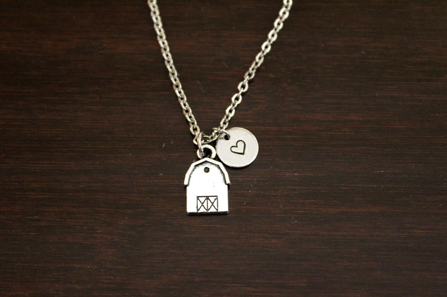 Barn Necklace - Barn Gift - Barn Jewelry - Farmer Jewelry - Farm Animal - Farm Gift - Farmer Gift - Farm Jewelry - Farm Necklace - I/B/H