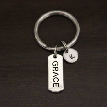 grace rectangle keychain