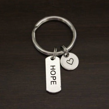 hope rectangle keychain