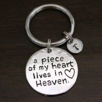 a piece of my heart lives in heaven keychain