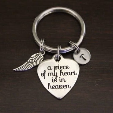 a piece of my heart is in heaven keychain