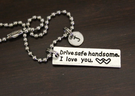 drive safe handsome I love you rear view mirror hanger 