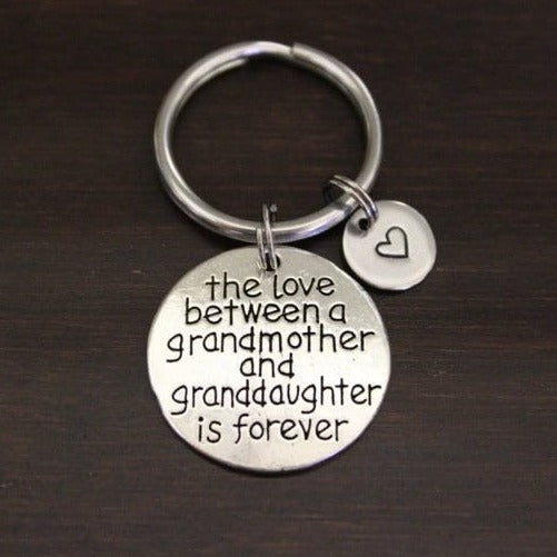 The love between a grandmother and granddaughter is forever keychain