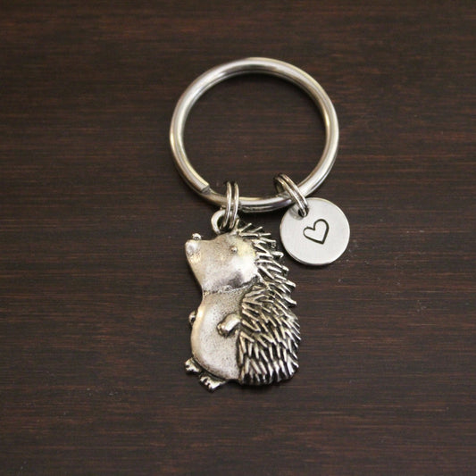 standing spiky hedgehog keychain