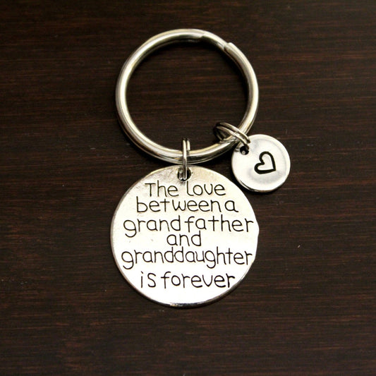 The love between a grandfather and granddaughter is forever keychain