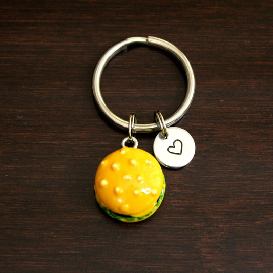 colored hambuger 3d charm keychain