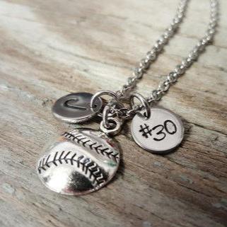 Baseball or Softball Necklace - Baseball - Softball - Sports Necklace - Athlete Necklace - Sports Player - Athlete Gift