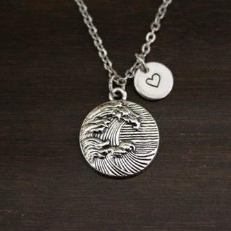 Wave Necklace - Wave Gift - Wave Lover - Wave Jewelry - Water Lover Necklace - Ocean Jewelry - Ocean Necklace - Ocean Lover - I/B/H 2