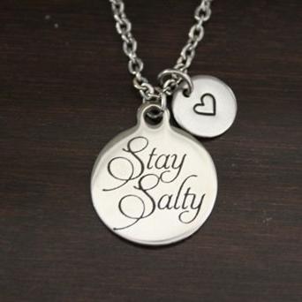 Stay Salty Necklace - Stay Salty Jewelry - Stay Salty Gift - Beach Lover Jewelry - Salt of the Earth Jewelry - WOW Achievement - I/B/H