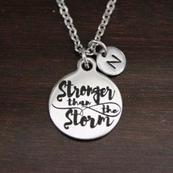 Stronger Than The Storm Necklace-Stronger Than The Storm Jewelry-Motivation Jewelry-Motivational Saying Jewelry-Inspirational Necklace-I/B/H