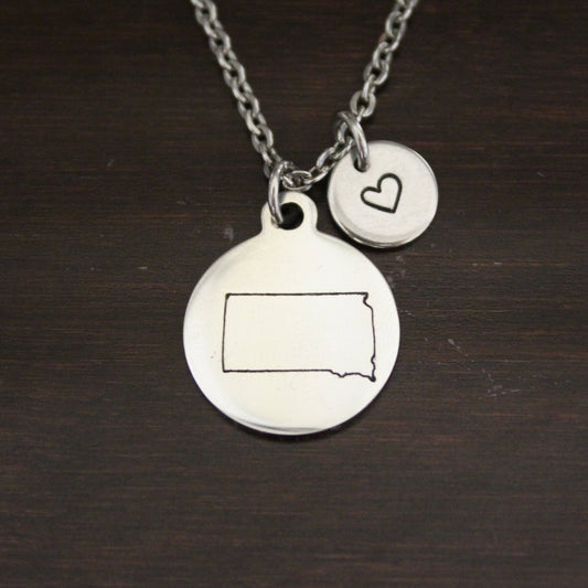 South Dakota Necklace-SD Necklace-South Dakota Jewelry-SD Jewelry-South Dakota Lover-South Dakota State-State Necklace-Home Charm-US State 1