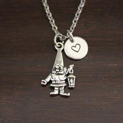 Gnome Necklace - Gnome Jewelry - Gnome Lover - Garden Gnome Jewelry - Garden Necklace - Gardening Lover - Gardener Gift - I/B/H