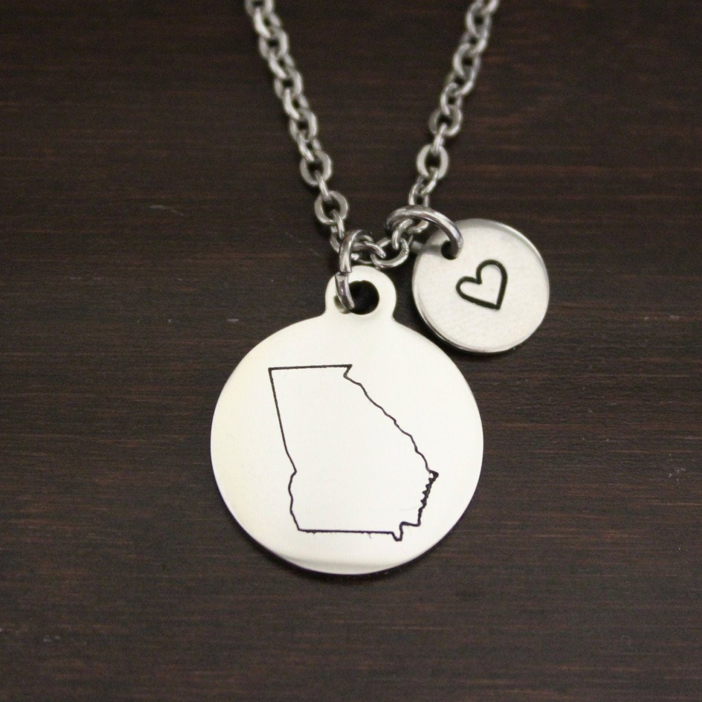 Georgia Necklace - GA Necklace - Georgia Jewelry - GA Jewelry - Georgia Lover-Georgia State-State Necklace-Home Necklace-US State-I/B/H