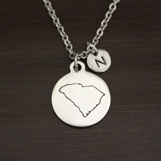 South Carolina Necklace-SC Necklace-South Carolina Jewelry-SC Jewelry-South Carolina Lover-South Carolina-State-State Necklace-US State