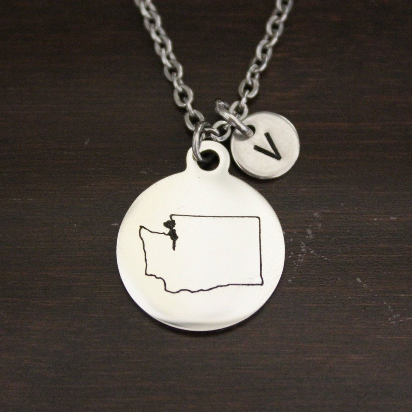 Washington Necklace-WA Necklace-Washington Jewelry-WA Jewelry-Washington Lover-Washington State-State Necklace-Home Necklace-US State-I/B/H 1