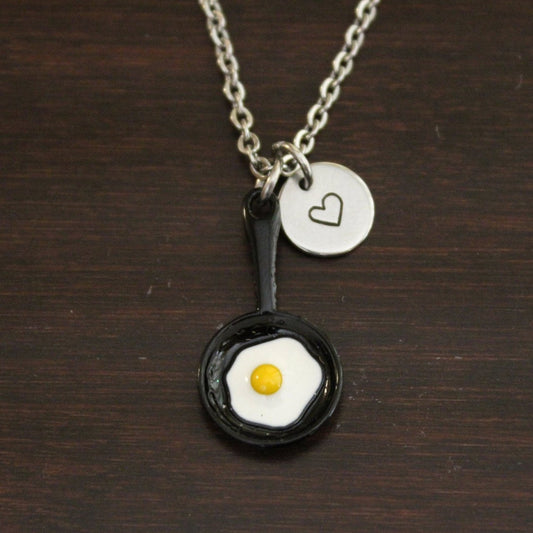 Fried Egg Necklace - Fried Egg Jewelry - Egg Necklace - Egg Jewelry - Breakfast Lover - Food Jewelry-Chef Gift - Chef Necklace - I/B/H