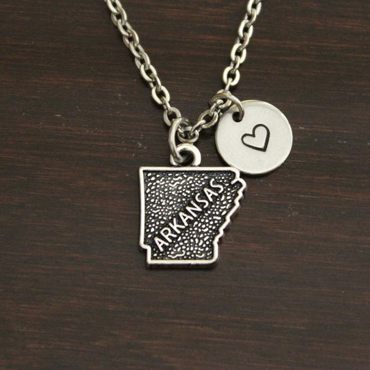 Arkansas Necklace - AR Necklace - Arkansas Jewelry - AR Jewelry - Arkansas Lover-Arkansas State-State Necklace-Home Necklace-US State-I/B/H 1