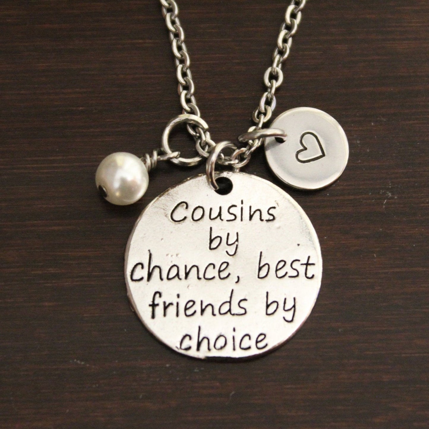 Cousins By Chance, Best Friends By Choice Necklace - Cousin Gift - Cousin Jewelry - Cousin Necklace - Sister Cousin - Family Necklace -I/H&B