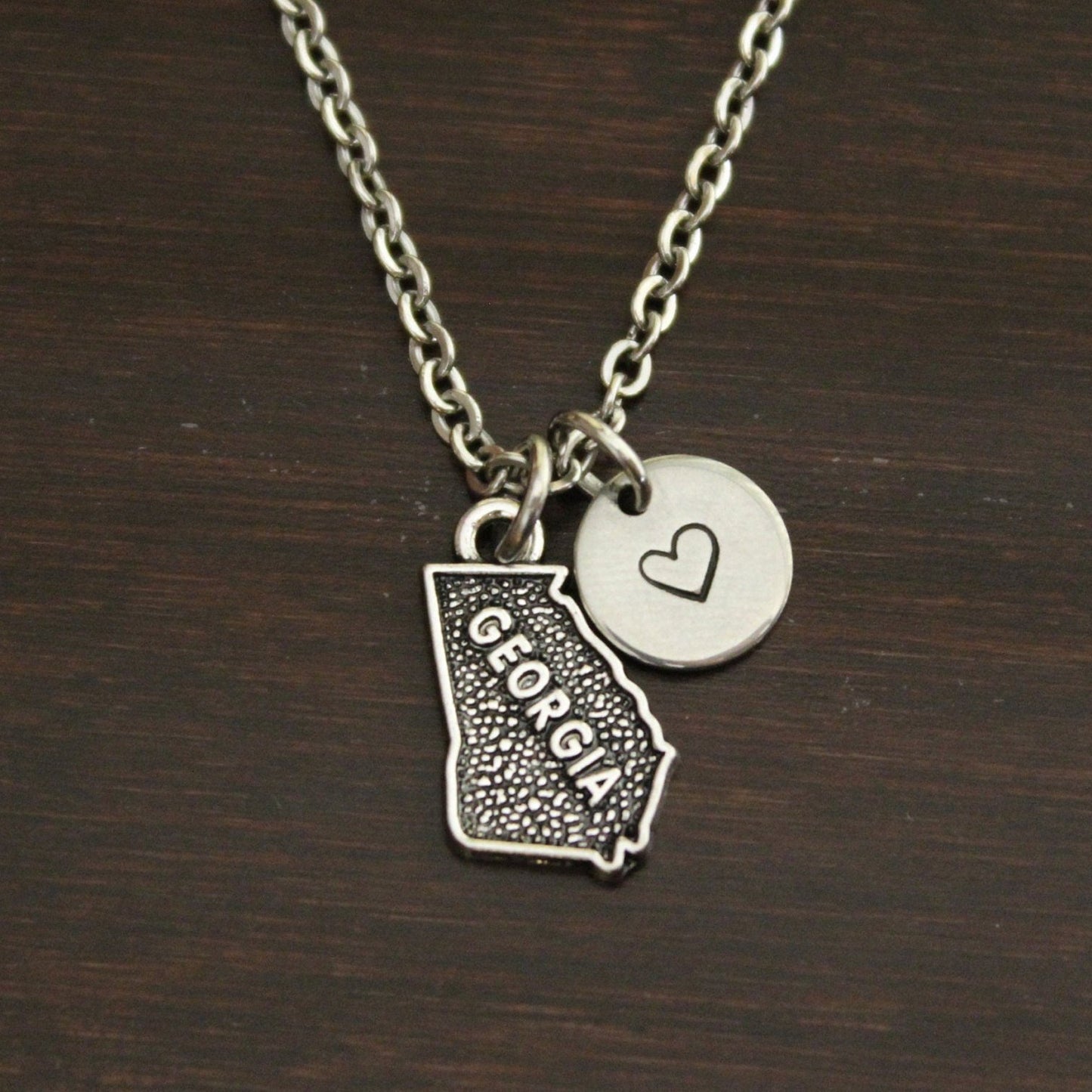 Georgia Necklace - GA Necklace - Georgia Jewelry - GA Jewelry - Georgia Lover-Georgia State-State Necklace-Home Necklace-US State-I/B/H 1