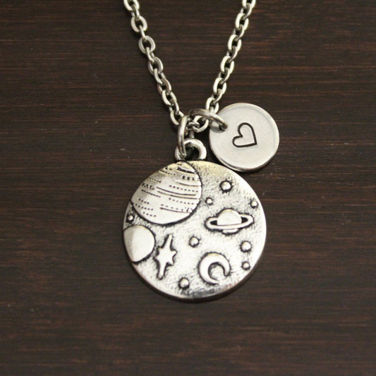Space Necklace - Space Jewelry - Planet Charm - Planet Jewelry - Outer Space Lover-Astronaut Gift - Night Sky Lover - Moon Lover Gift-I/B/H