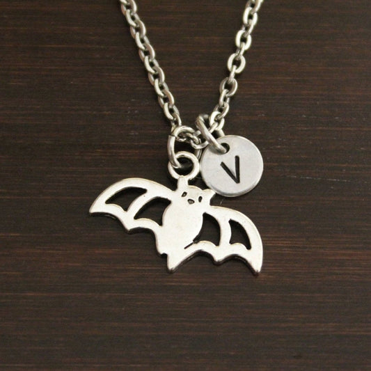 Bat Necklace - Bat Jewelry - Bat Lover - Vampire Jewelry - Pagan Necklace - Wicca Jewelry - Gothic Jewelry - Bat Stuff - Fruit Bat - I/B/H