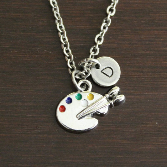 Colored Paint Palette Necklace-Paint Palette Jewelry-Painter Necklace-Art Teacher Jewelry-Art Necklace-Artist Necklace-Artist Jewelry-I/B/H SM