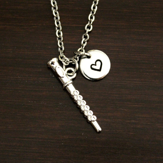 Flute Necklace - Flute Jewelry - Flute Gift - Music Teacher Necklace - Band Leader Necklace - Band Necklace - Band Jewelry - I/B/H New