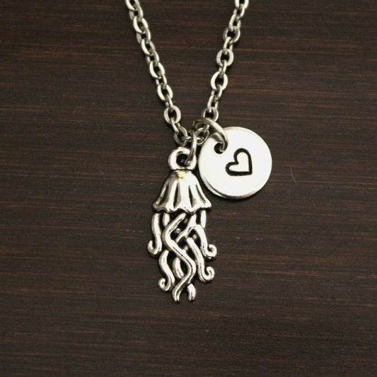 Squid Necklace - Jellyfish Jewelry - Squid Lover - Beach Gift - Sea Gift - Ocean Gift - Aquatic Gift - Under The Sea Necklace - I/B/H