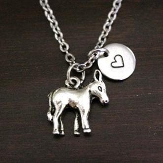 Donkey Necklace - Farmer Necklace- Country Living Gift -Donkey Lover Gift - Burro Necklace - Horse Jewelry - Horse Charm Gift - I/B/H