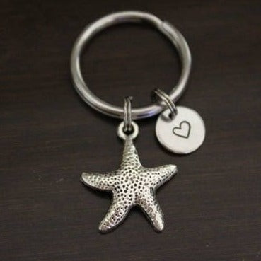 Starfish charm keychain