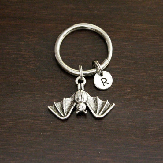 bat hanging upside down keychain